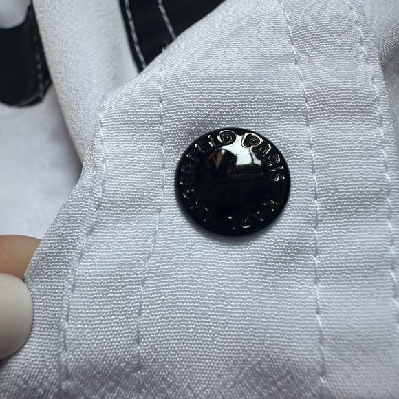 Karl Lagerfeld White Shirt Women’s Dots Sz XL Flowing - Picture 5 of 9